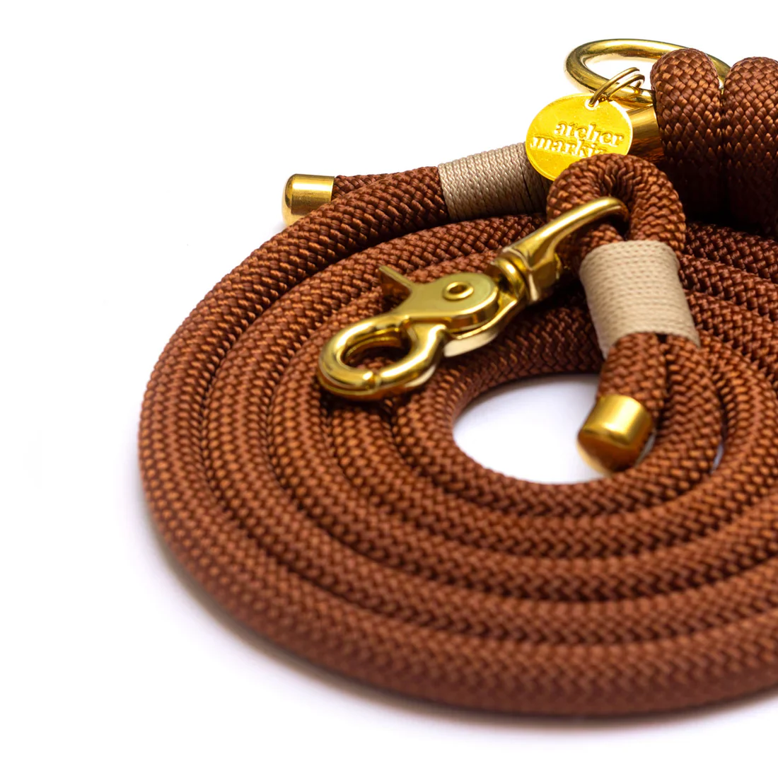 Laisse corde marron Brownie pour chien – élégante & durable – Image 2
